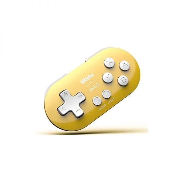 [해외] 8Bitdo Zero 2 Mini 블루투스 게임패드 스위치 윈도우 안드로이드 맥OS 스팀 라즈베리 파이 호환 노란색 255559