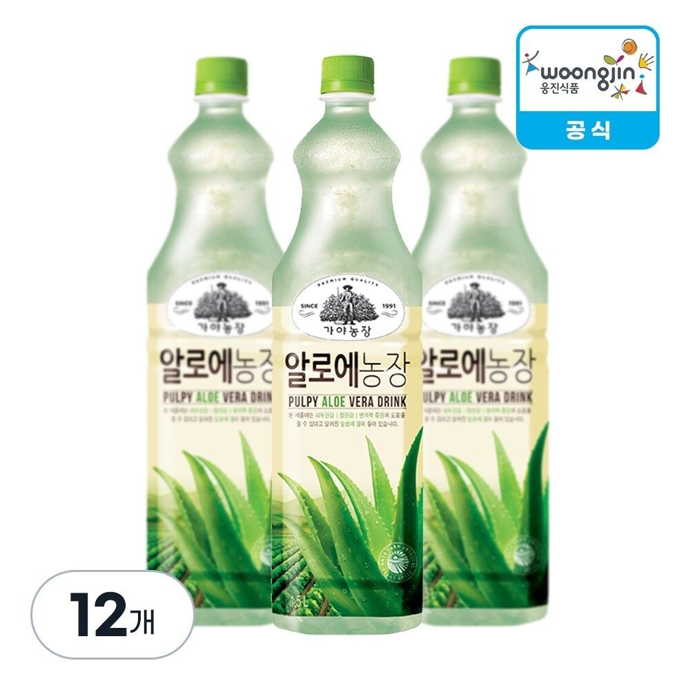 웅진식품 가야농장 알로에 1.5L, 12개