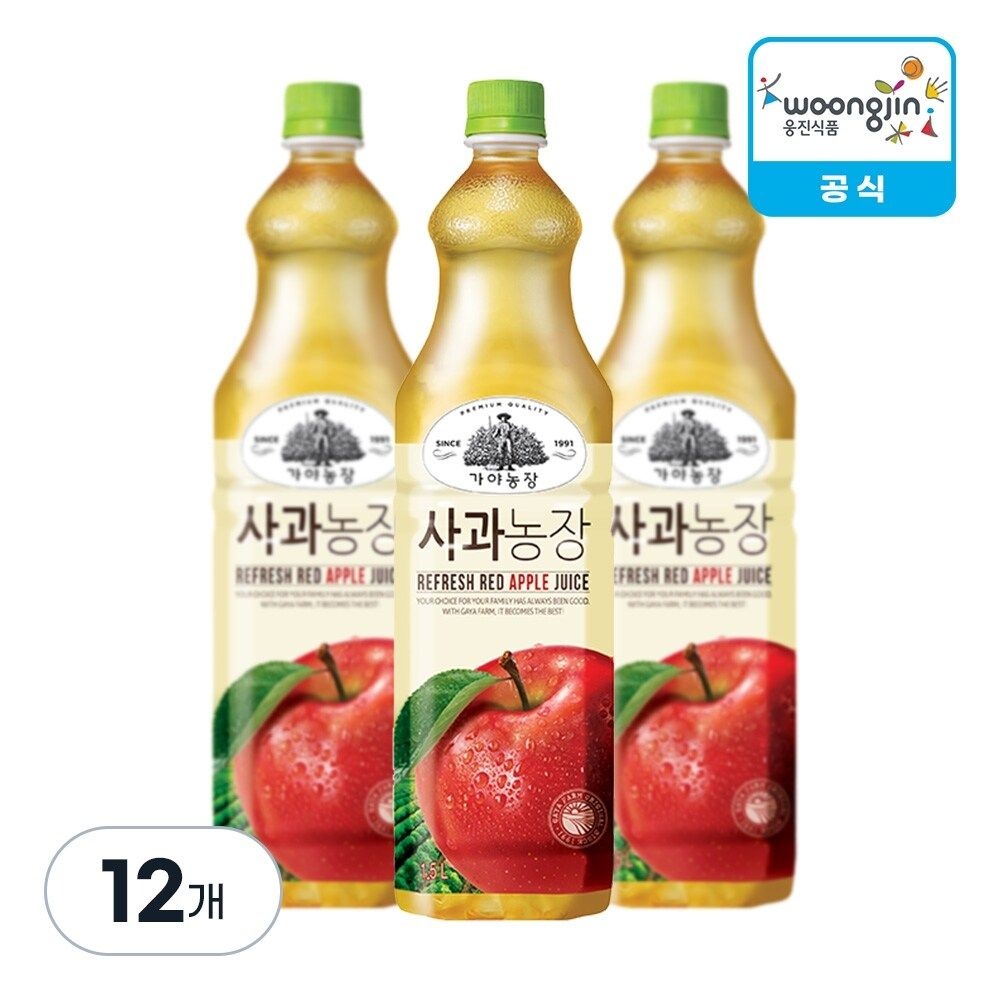 웅진식품 가야농장 사과 1.5L, 12개