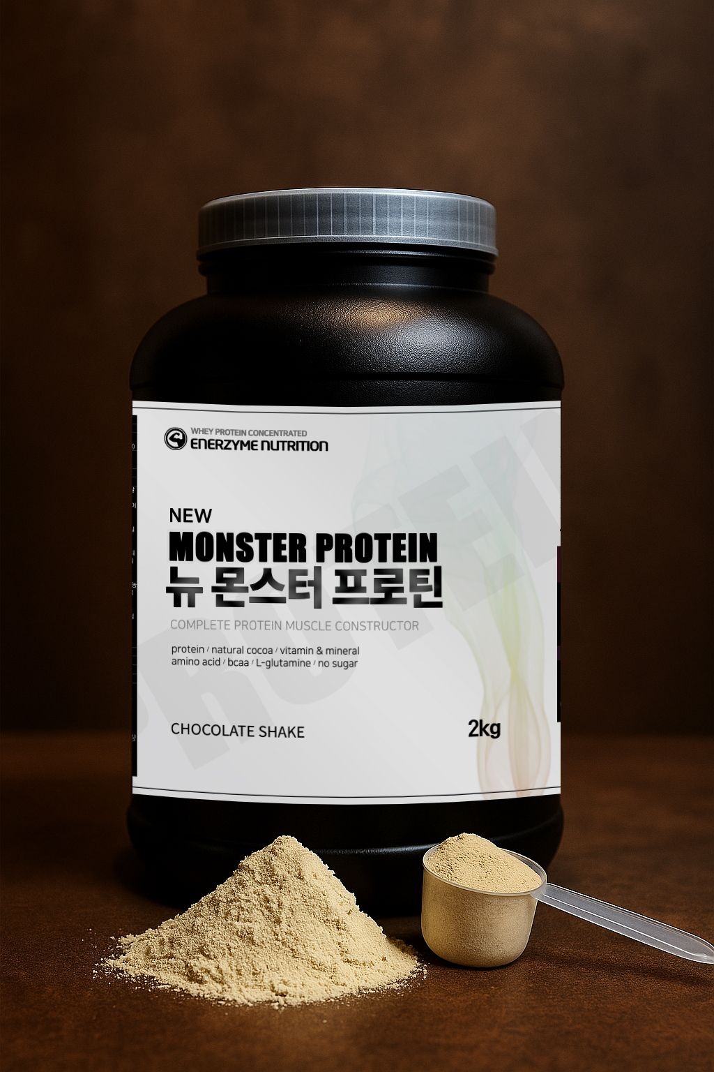 뉴에너자임 몬스터웨이 뉴몬스터프로틴 단백질보충제 유청단백질수에이크 초코맛2kg