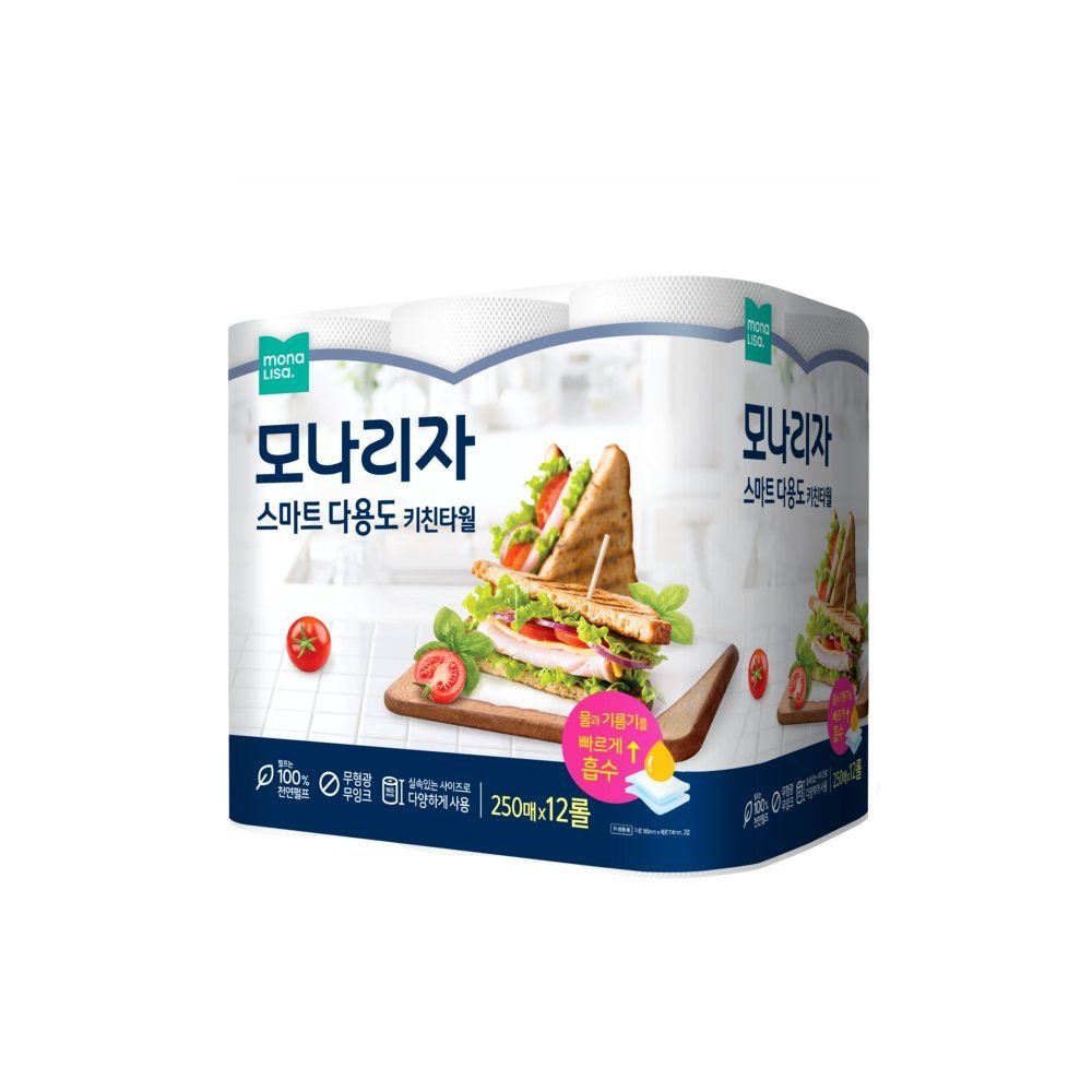 (1+1) 모나리자 스마트 다용도 키친타올 250매 250매 12개 2Set