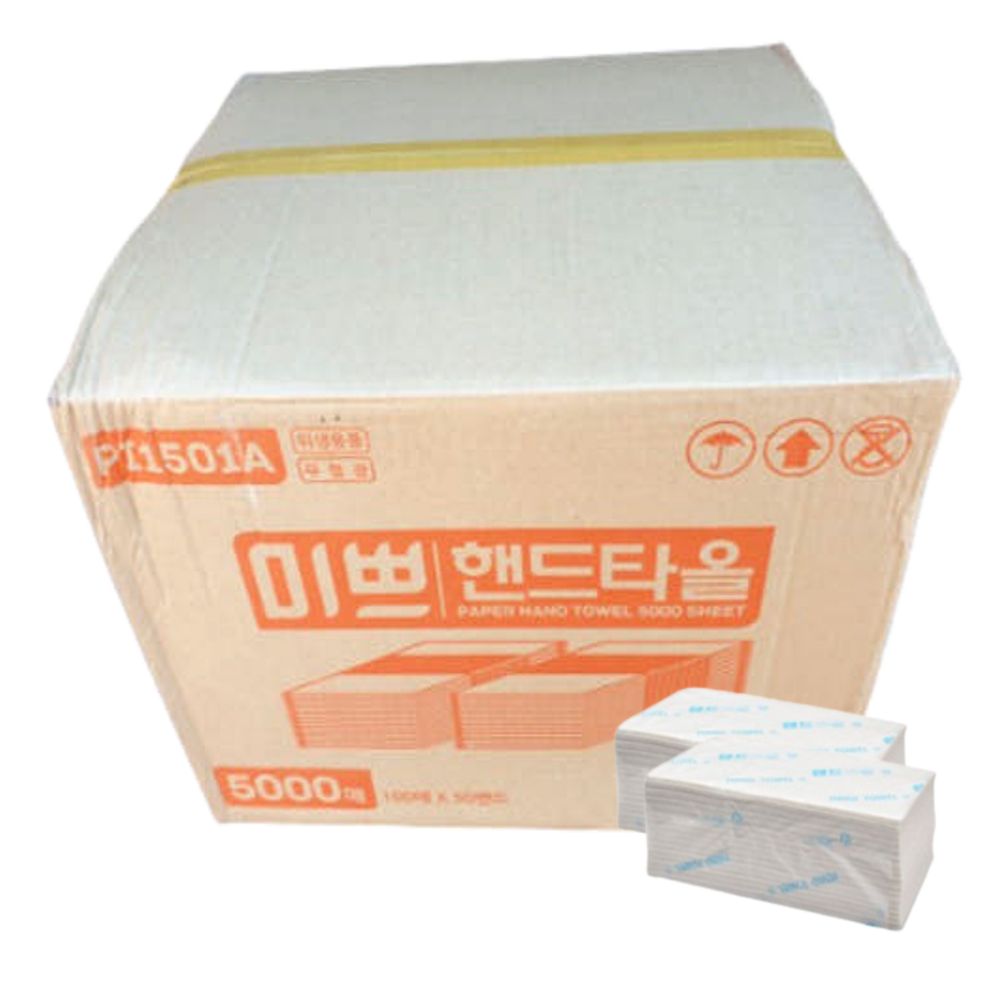 미쁘 무형광 핸드 타올 천연펄프 페이퍼 페이스 타월 손 티슈 손닦는 휴지 5000매