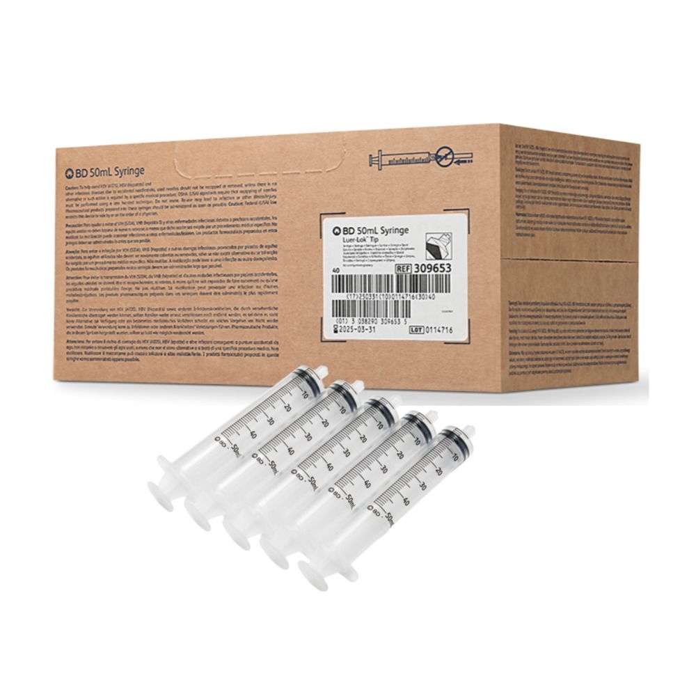 BD 비디 락주사기 50ml Luer-Lok Tip Syringe 멸균주사기 일회용주사기 루어락주사기 50cc 309653