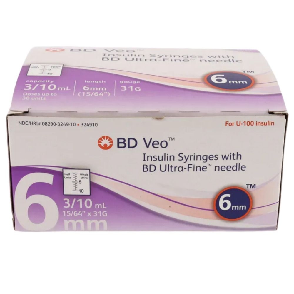 BD 울트라파인 인슐린 주사기 31G 6mm 3/10ml 324910 0.5눈금 시린지