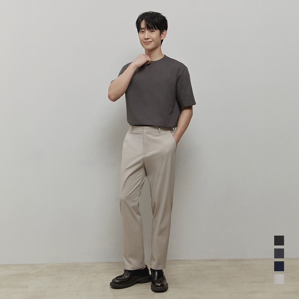 [ON]테이퍼드 하프 밴딩 슬랙스_4colors