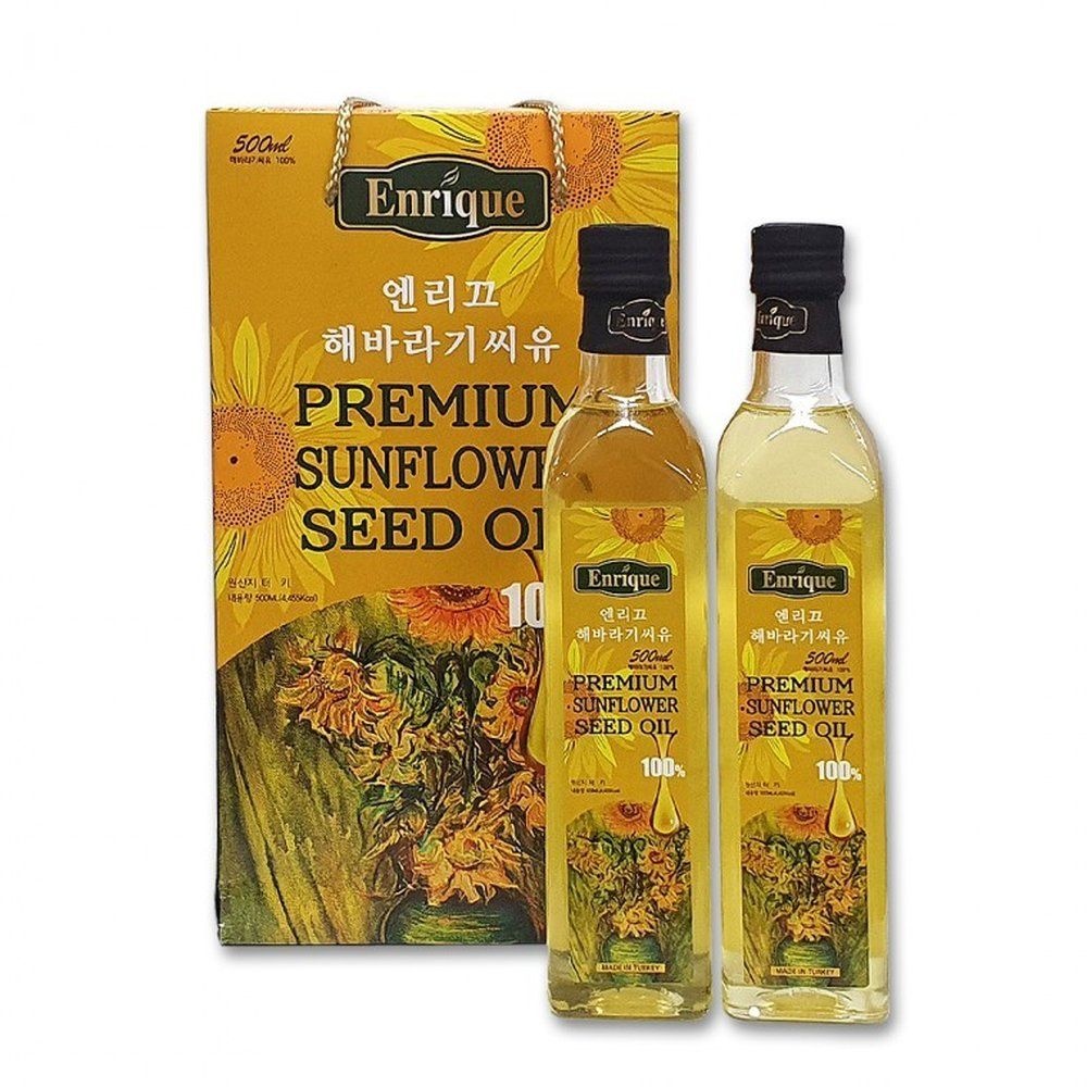 엔리끄 프리미엄 해바라기씨유 (선물용유리병) 500ml 2P