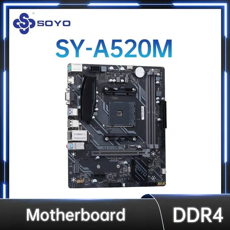 [해외] 마더보드 메인보드 Soyo의 AMD Dragon A520M 마더 보드 라이젠 5 CPU (3600/4650g/5600g/5600x) M.2NVME SSD USB3.1 메모리 DDR4 듀얼 채