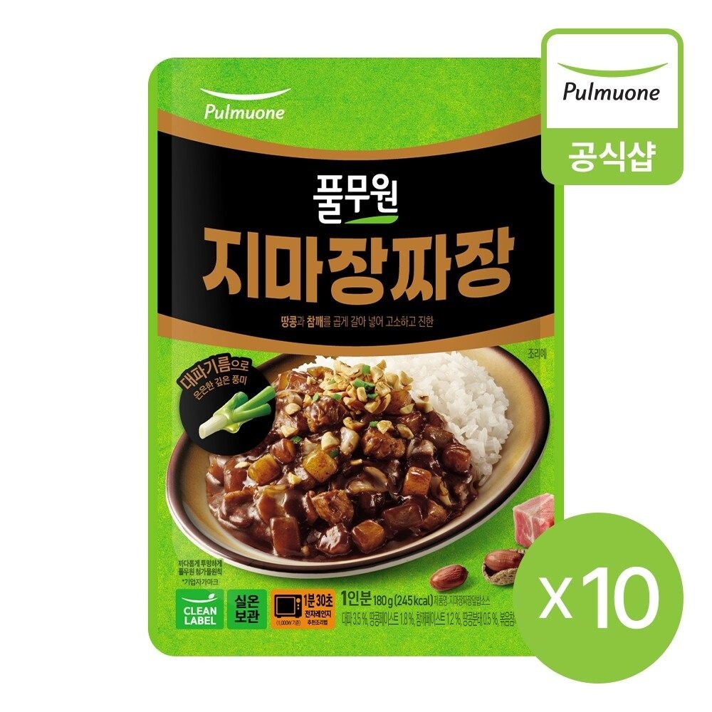 풀무원 지마장짜장 덮밥소스 180gX10개
