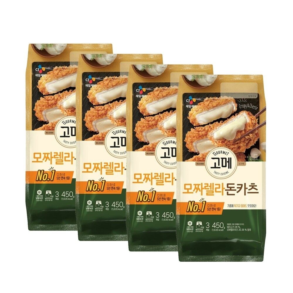 CJ 고메 바삭튀겨낸모짜렐라돈카츠450g x 4개