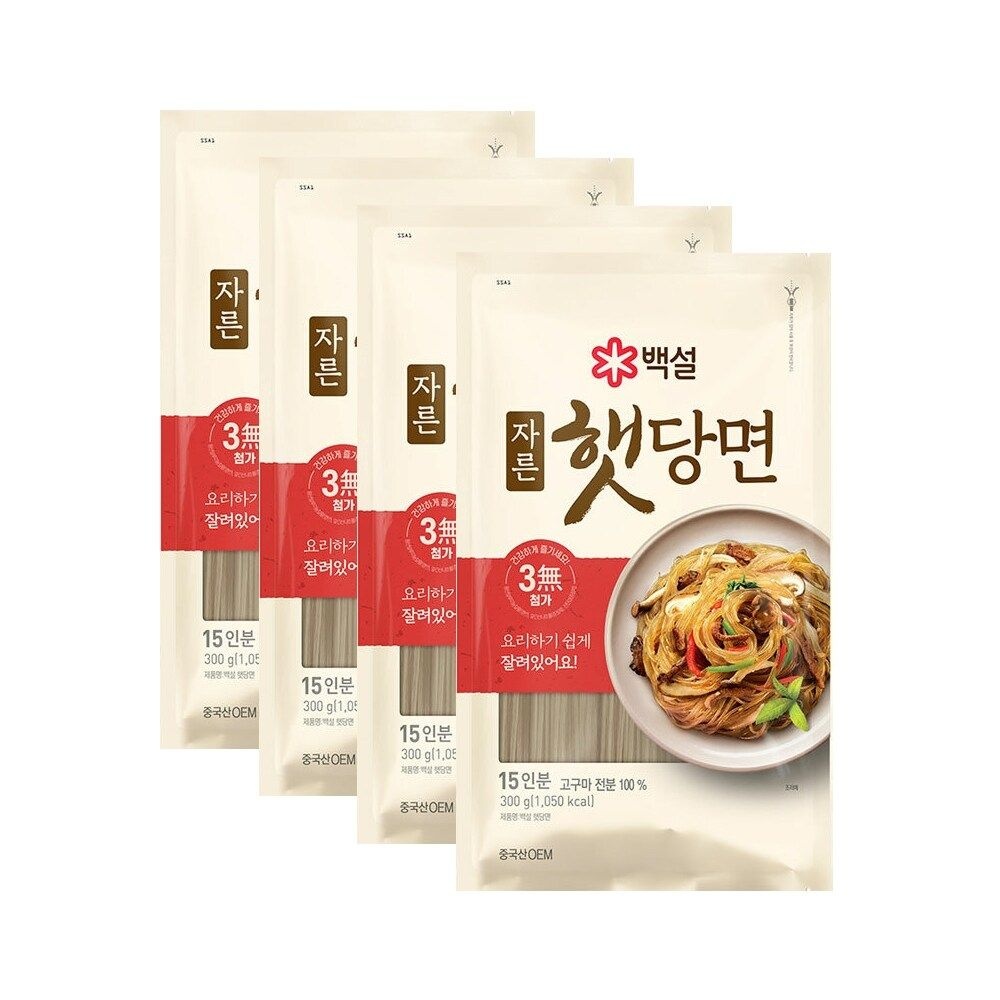 CJ 백설 자른햇당면 300g x4개