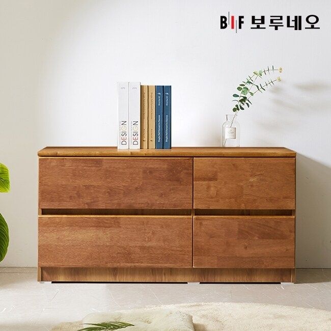 앳홈 테드 브라우니 원목 1000 2단 서랍장 (깊이400)