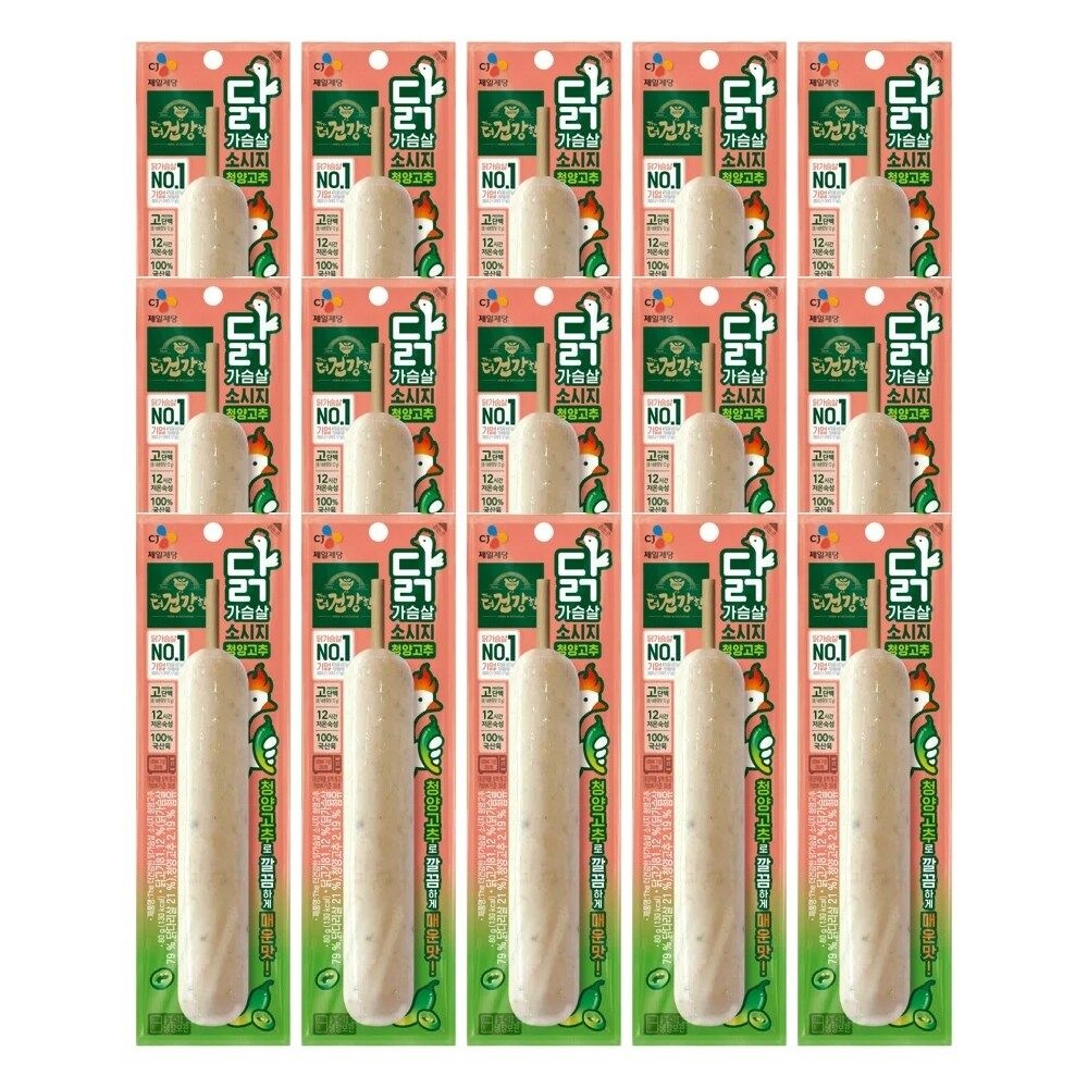 CJ 더건강한 닭가슴살 꼬치 청양고추80g x15개