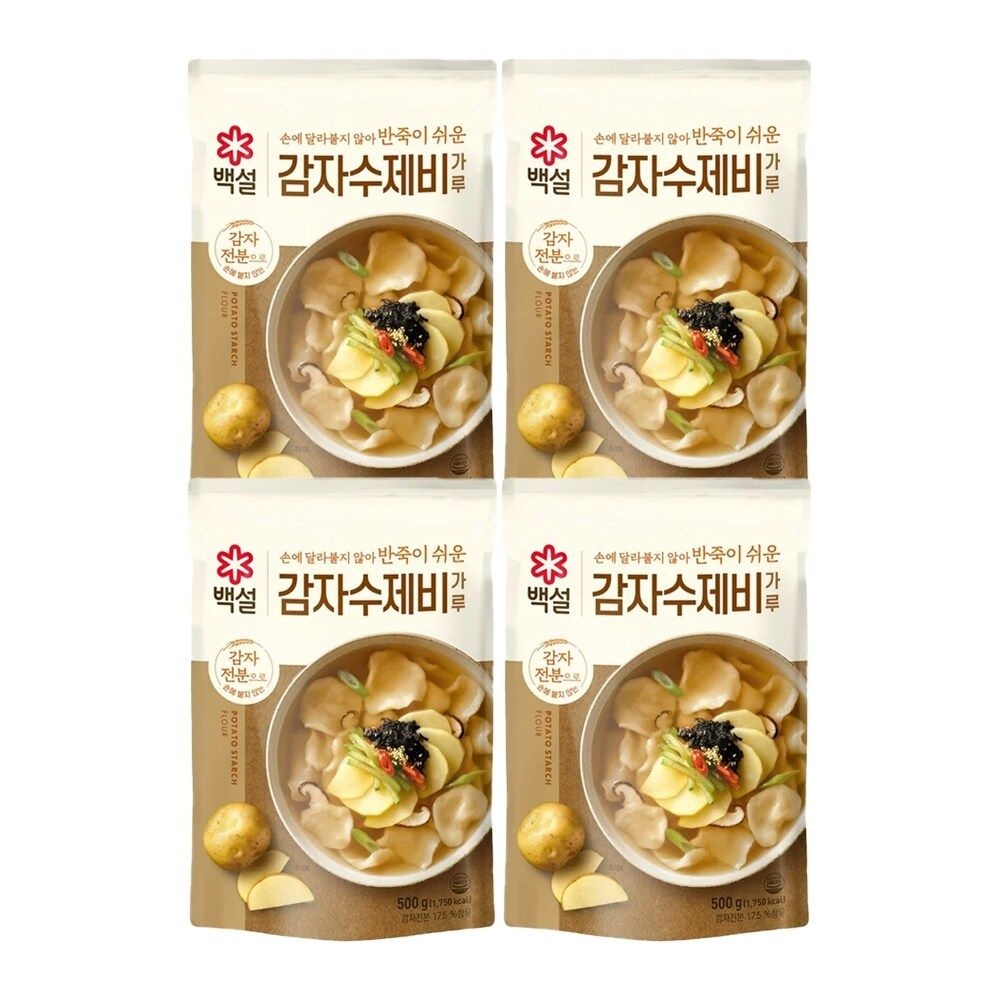 CJ 백설 감자수제비가루 500g x4개