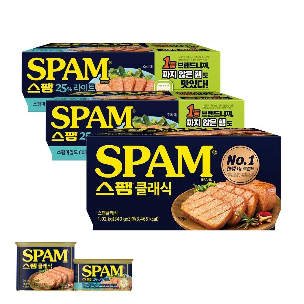 CJ 스팸라이트 200g x6개 + 클래식 340g x3개