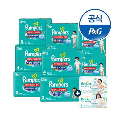 팸퍼스 베이비드라이 팬티 기저귀 3~6단계 (총 2박스)+터치썸머16매증정