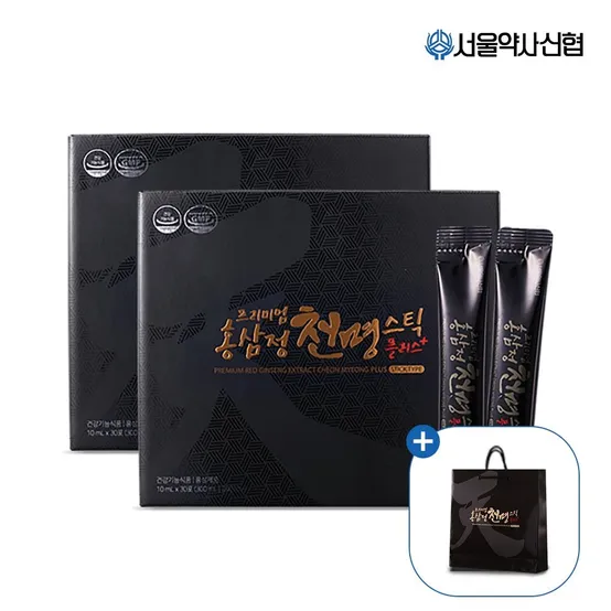 프리미엄 홍삼정 천명 플러스 스틱 30포 2세트 (쇼핑백증정)