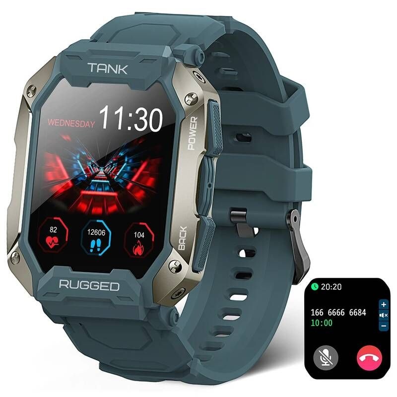 [해외] 스마트워치 KOSPET TANK M1 PRO 블루투스 통화 5ATM IP69K 방수 시계 스포츠 피트니스 트래커 혈압 모니터 남성용