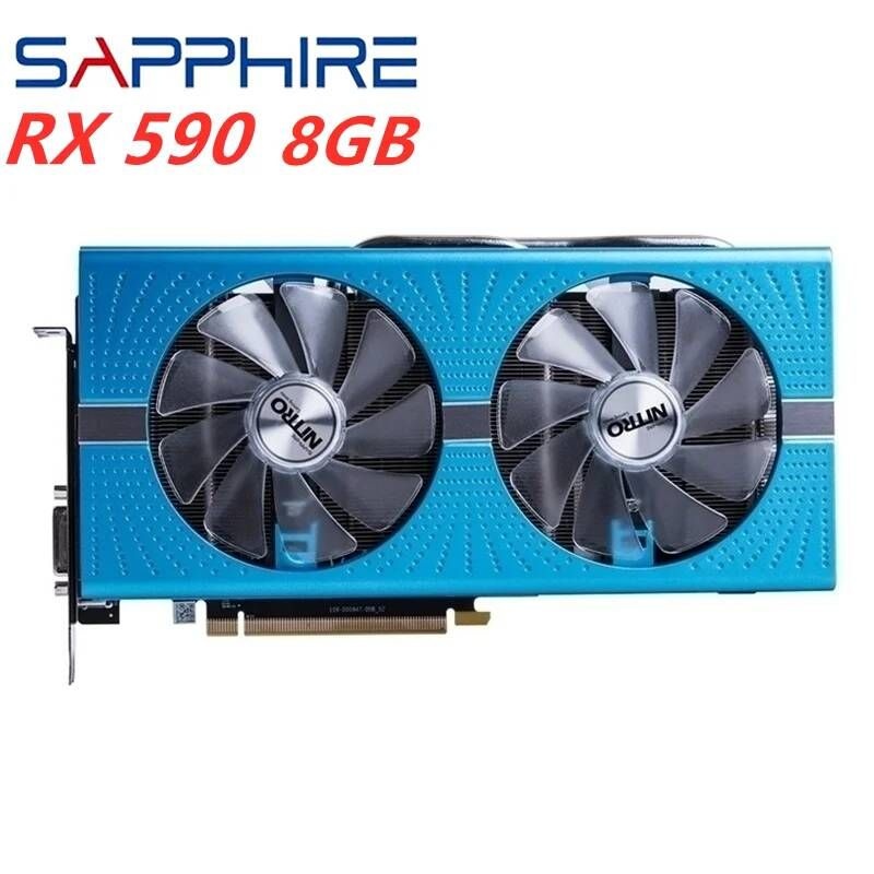 [해외] 그래픽 카드 GPU Radeon RX580 RX590 GME 8GB 사파이어 RX 590 580 Nitro AMD 비디오 마이닝 ETH 29 + MH/s 데스크탑 PC 화면