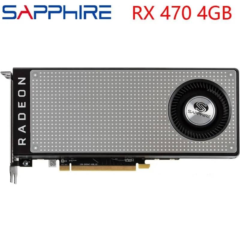 [해외] 사파이어 비디오 카드 RX470 4GB 256Bit GDDR5 그래픽 AMD RX 400 시리즈 VGA 470 DisplayPort 570 580 480 중고