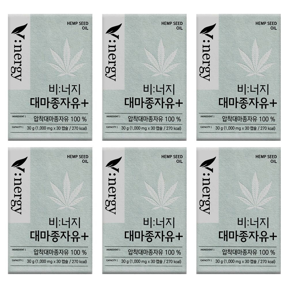 [오늘출발] 알피바이오 비너지 대마종자유 플러스 1000mg x 30캡슐 6박스