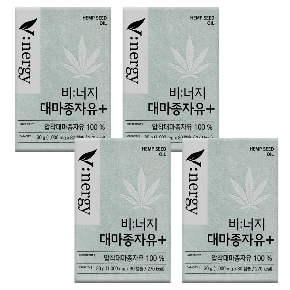 알피바이오 비너지 대마종자유 플러스 1000mg x 30캡슐 4박스