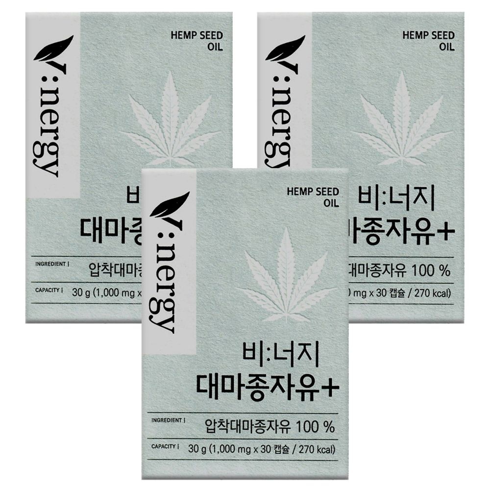 알피바이오 비너지 대마종자유 플러스 1000mg x 30캡슐 3박스
