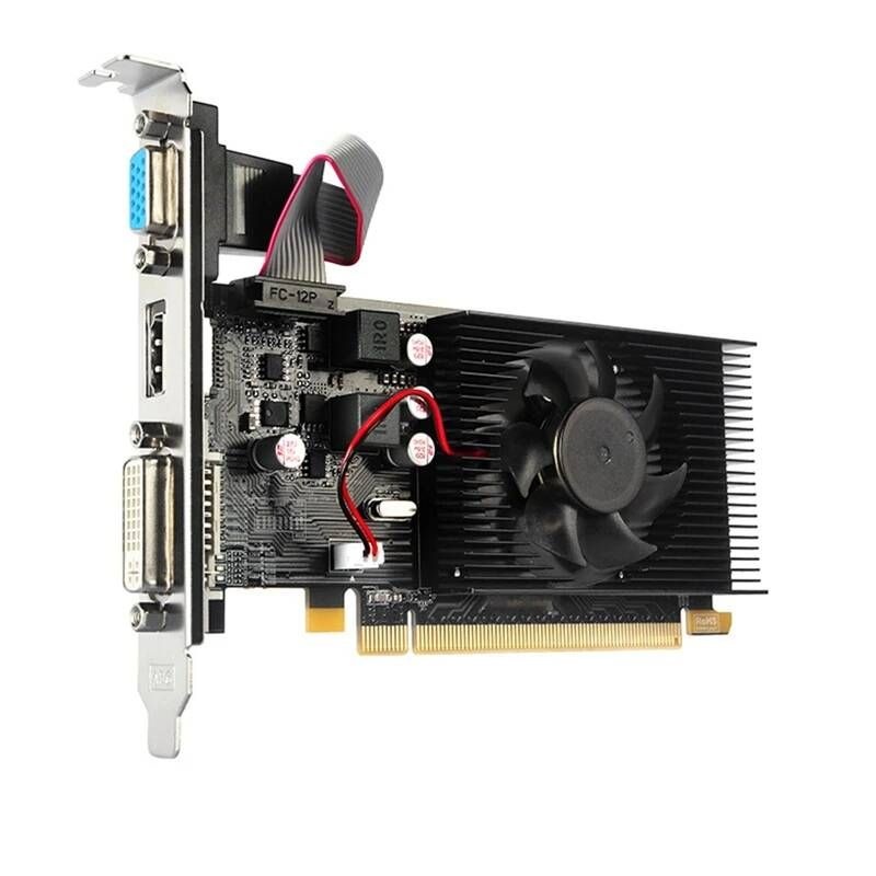 [해외] HD7450 그래픽 카드 64 비트 2GB GDDR3 PCI-E 2.0 X16 HDMI 호환 VGA DVI-I 비디오 (AMD Radeon HD 7450 2G 용)