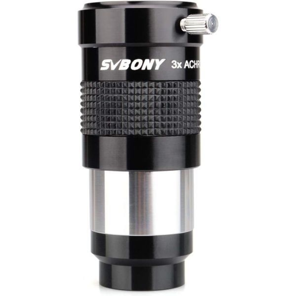 [해외] SVBONY 3.2cm(1.25인치) 3X 바로우 렌즈 망원경 액세서리, 접안 렌즈용, 천문학 사진에 사용되는 완전 블랙 메탈