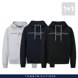 타미힐피거 1+1 [기모] 남여공용 타미힐피거 자수로고 후드티셔츠