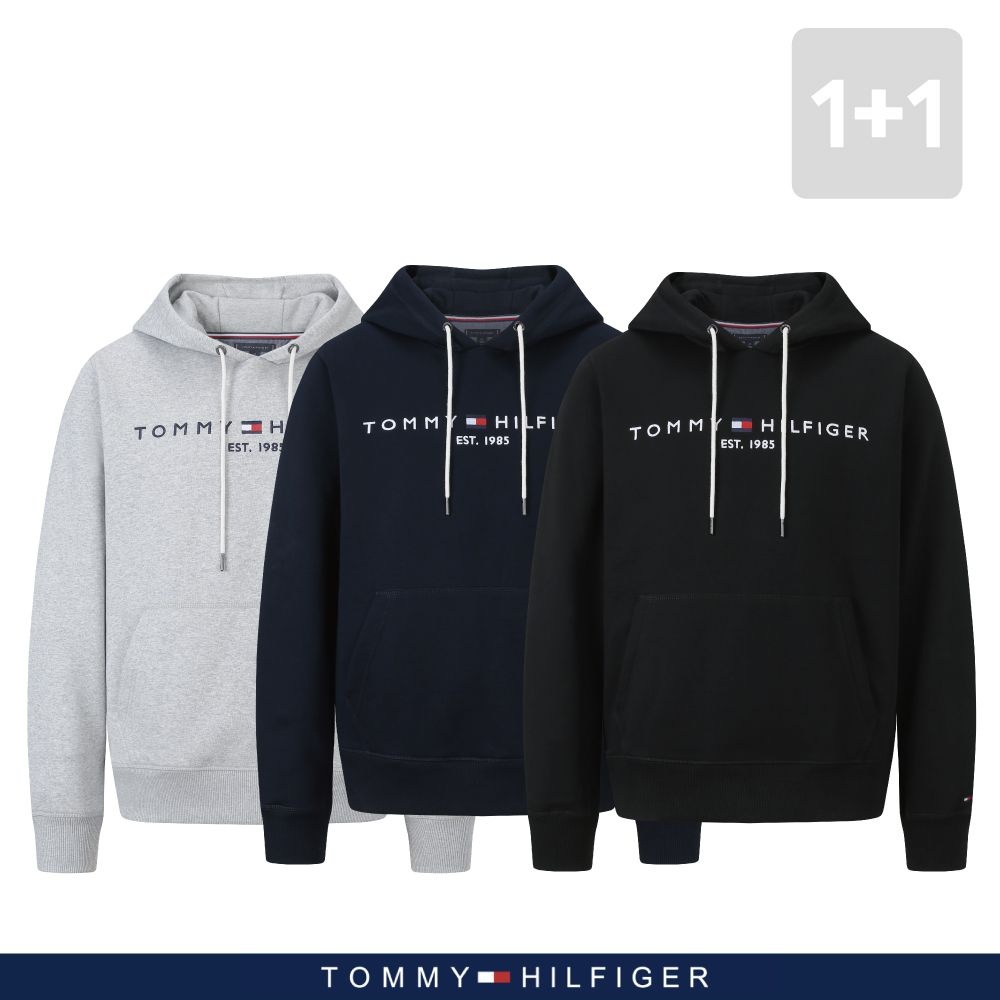 1+1 [기모] 남여공용 타미힐피거 자수로고 후드티셔츠 H