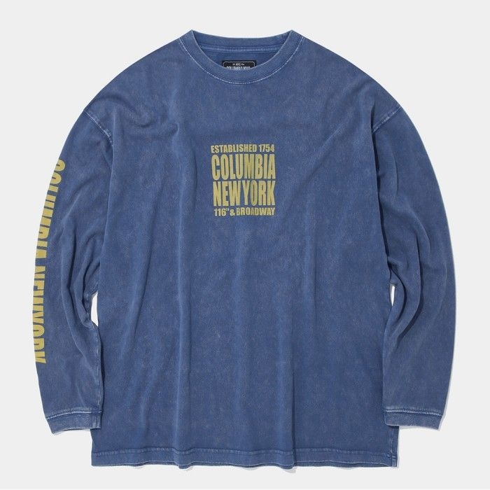 CU SQUARE LOGO DYED L/S T-SHIRT_BLUE
