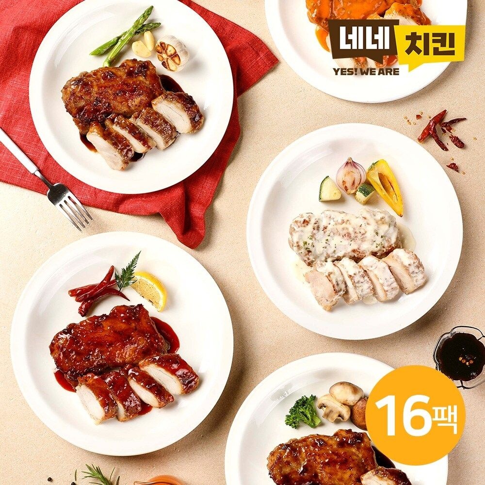 [네네치킨]  네꼬닭 순살 닭다리 5종 16팩 골라담기