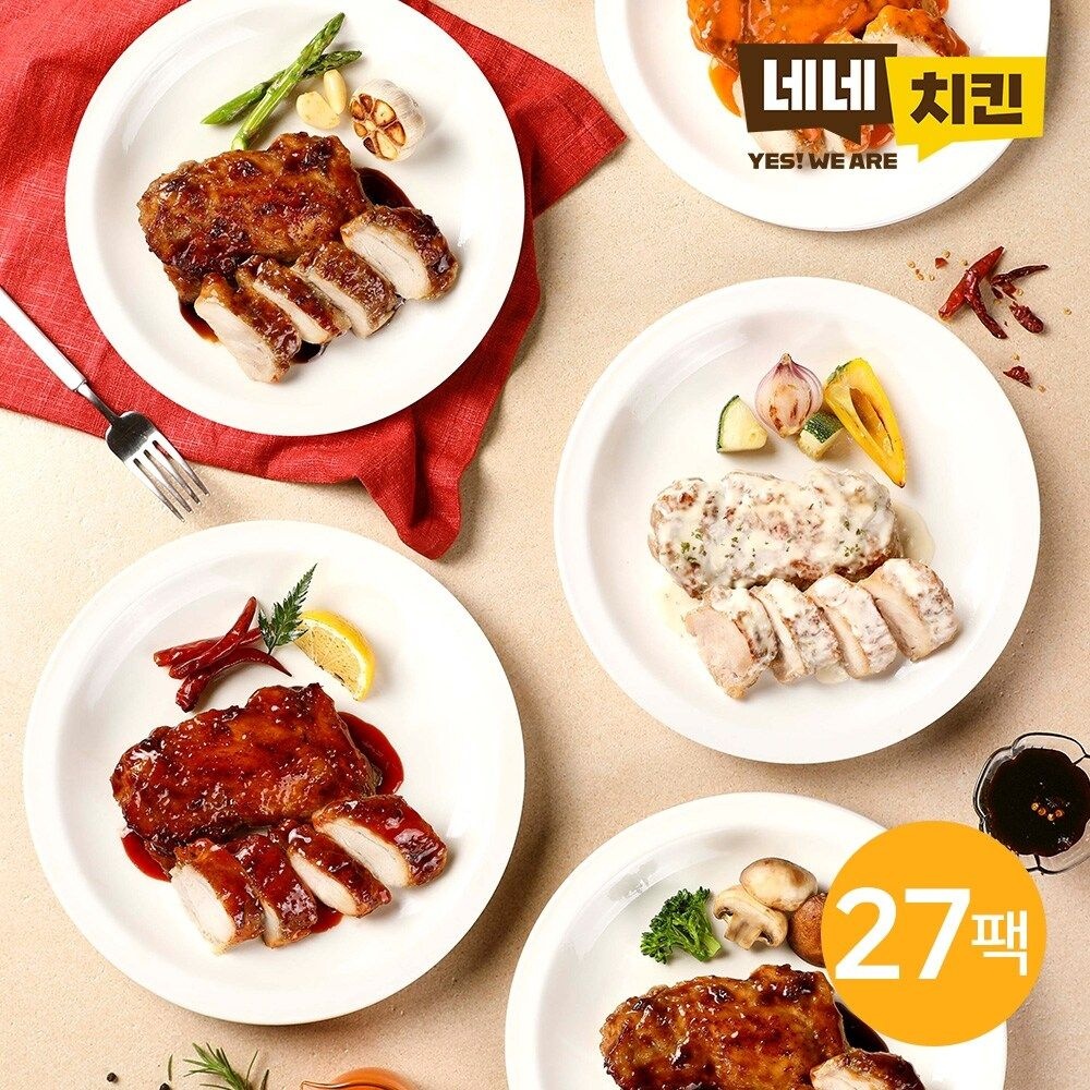 [네네치킨]  네꼬닭 순살 닭다리 5종 27팩 골라담기
