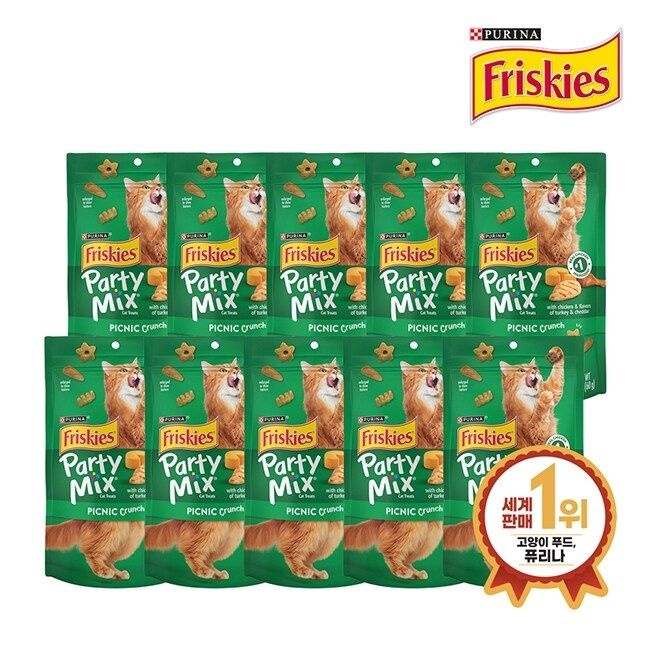 프리스키 파티믹스 고양이스낵 피크닉크런치 60g 10팩