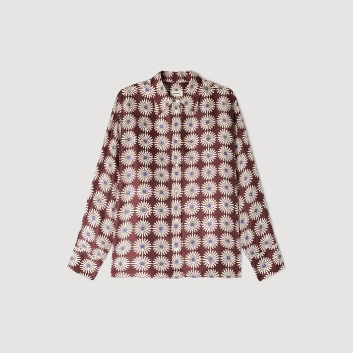 플로럴 실크 셔츠 Braun / Blau SFPCM01633