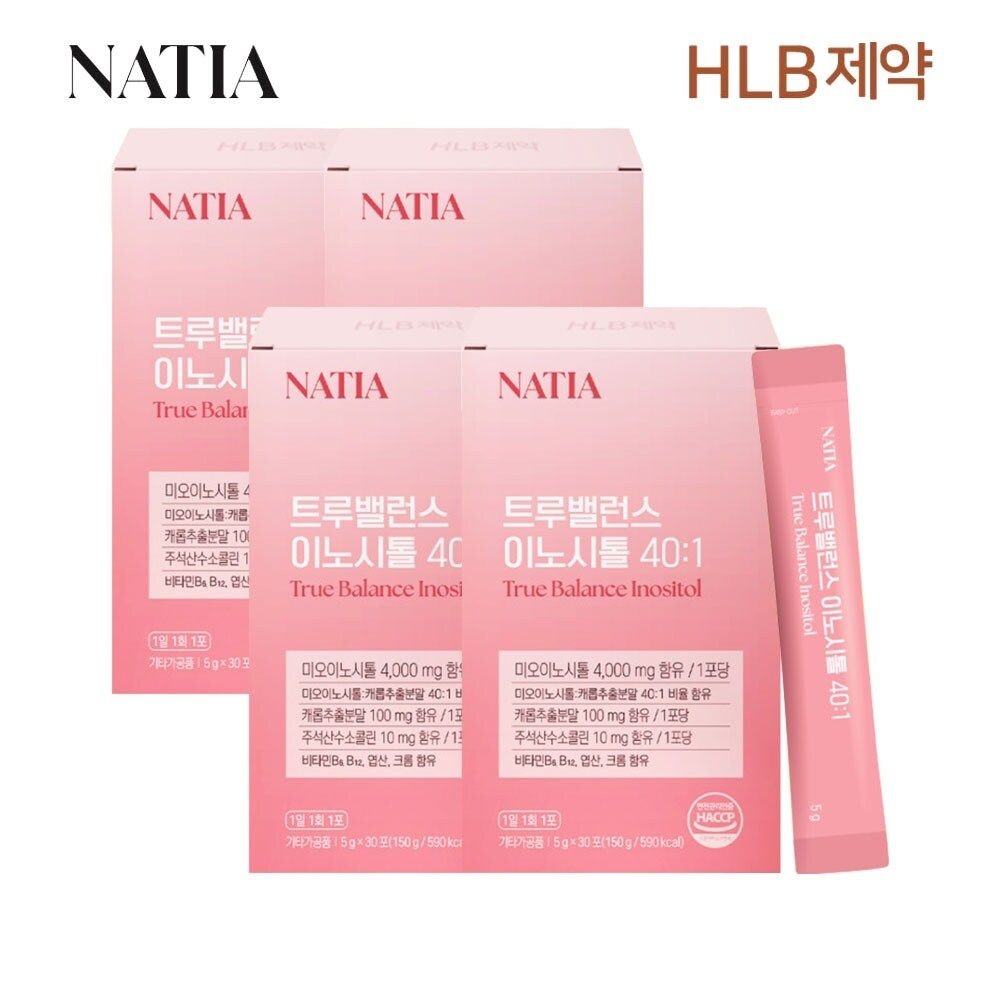 HLB제약 나티아 엽산 비타민 콜린 미오 나티아 트루밸런스 이노시톨 40:1 30...