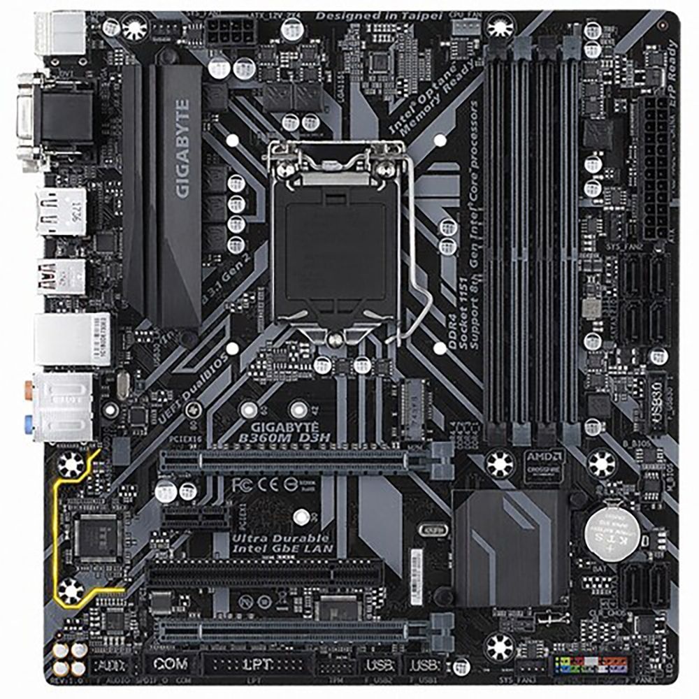 GIGABYTE B360M D3H M-ATX 1151v2 소켓 8세대 9세대 메인보드 백패널 포함