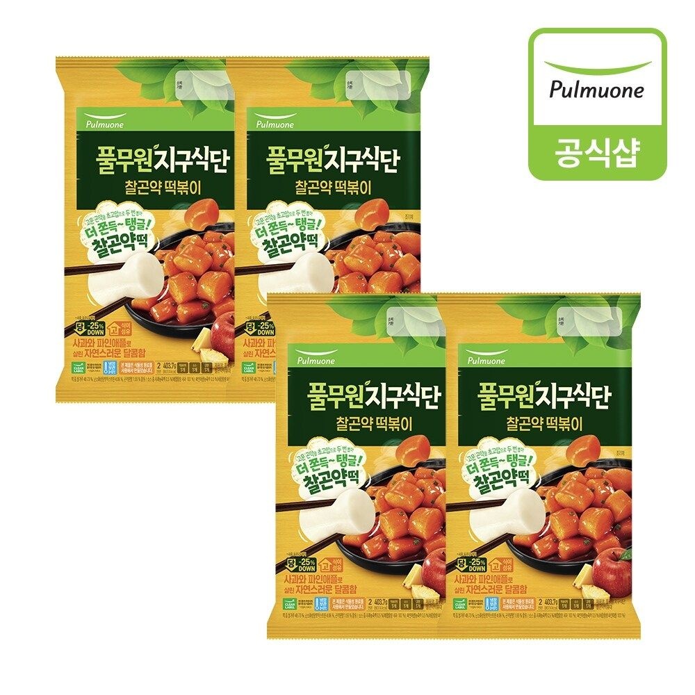 풀무원 지구식단 찰곤약떡볶이 403.7g 4개 (8인)