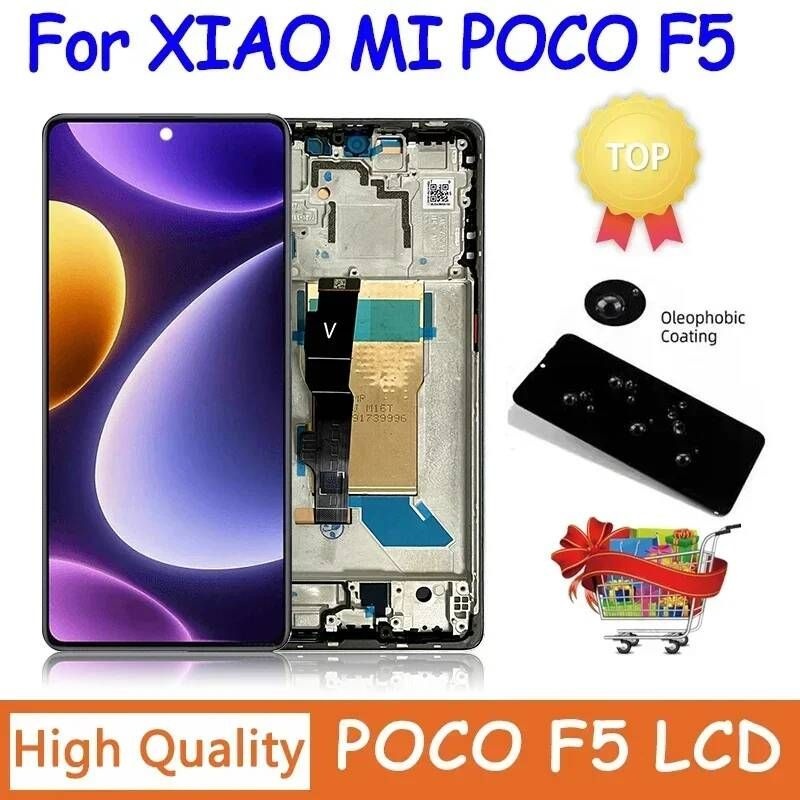 [해외] LCD 디스플레이 터치 스크린 디지타이저 어셈블리 샤오미 포코 F5 23049PCD8G 교체용 Amoled 6.67 인치