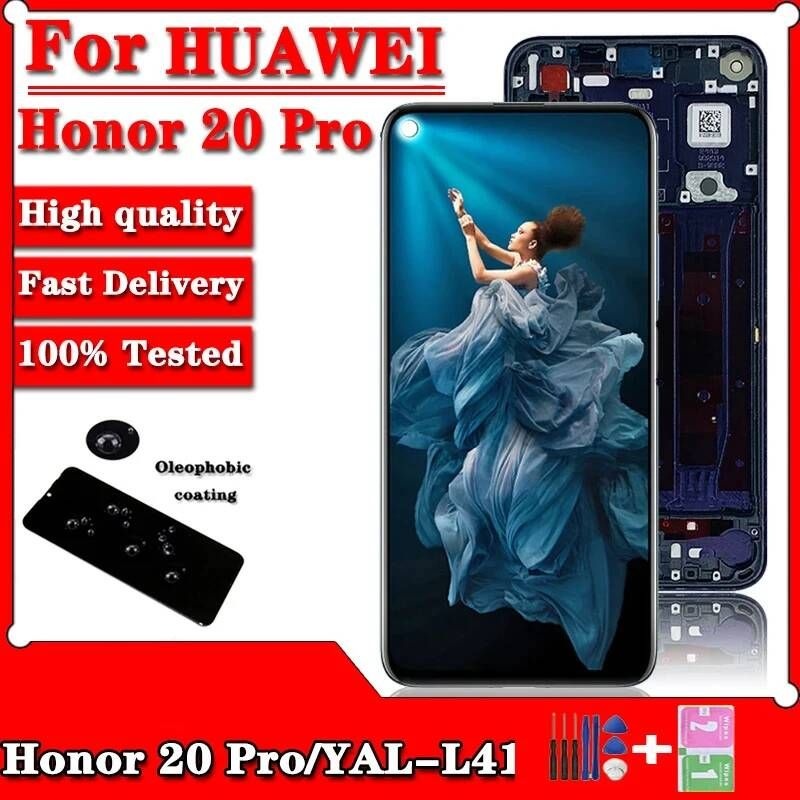 UnKnown [해외] 화웨이 아너 20 프로 LCD 디스플레이 테스트 터치 스크린 디지타이저 교체 Honor20 YAL-AL10 YAL-L41
