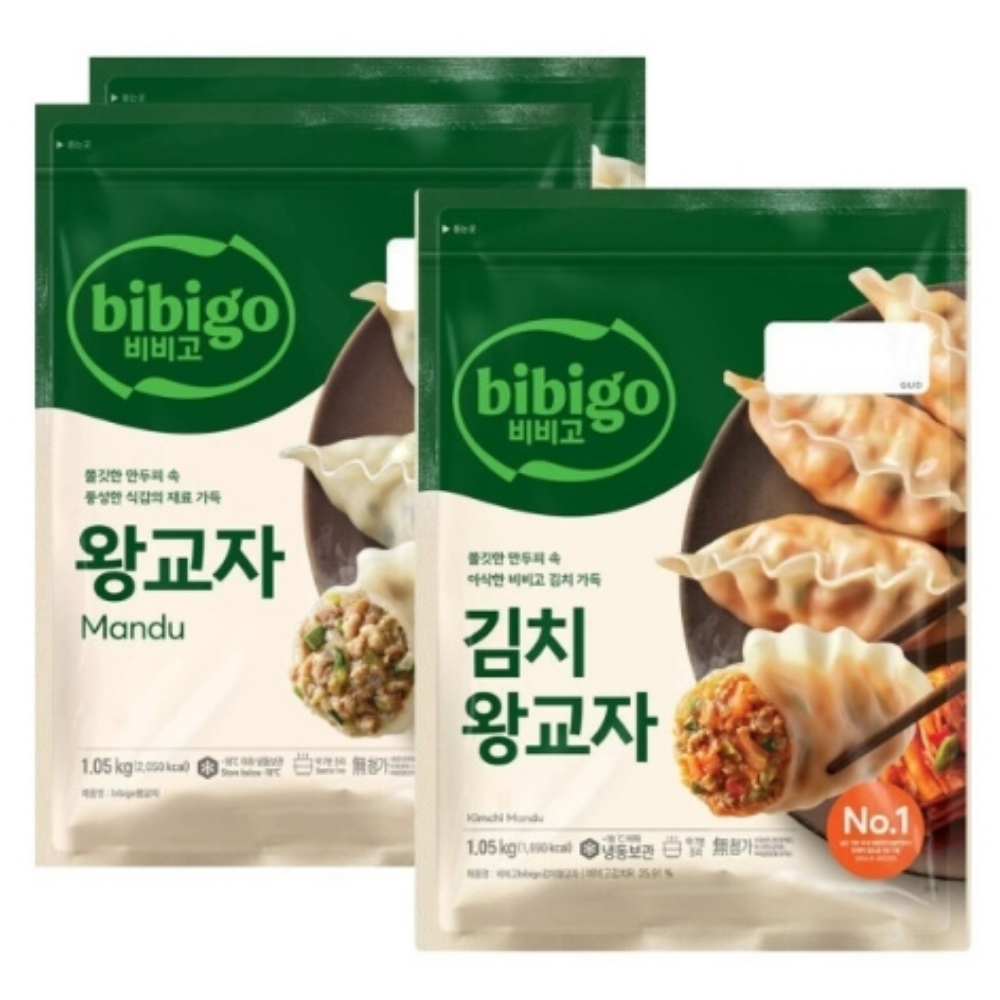 비비고 왕교자 1.05kg 2개 + 김치왕교자 1.05kg 1개