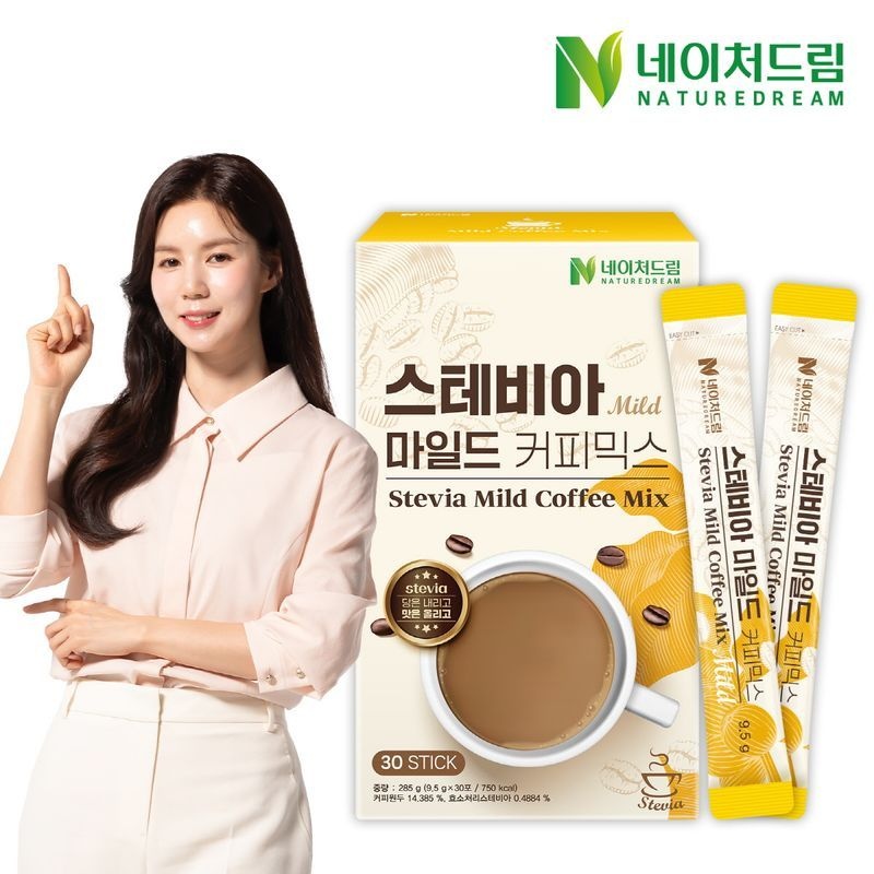 네이처드림 [네이처드림] 제로슈가 스테비아 마일드 커피믹스 9.5g 30포 1박스