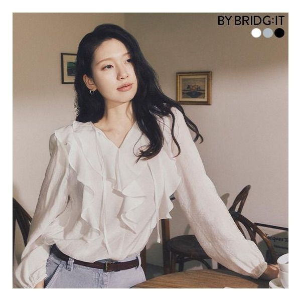 [바이브리짓] 클리어런스 초특가(26SS) 제인 프릴 블라우스 1종
