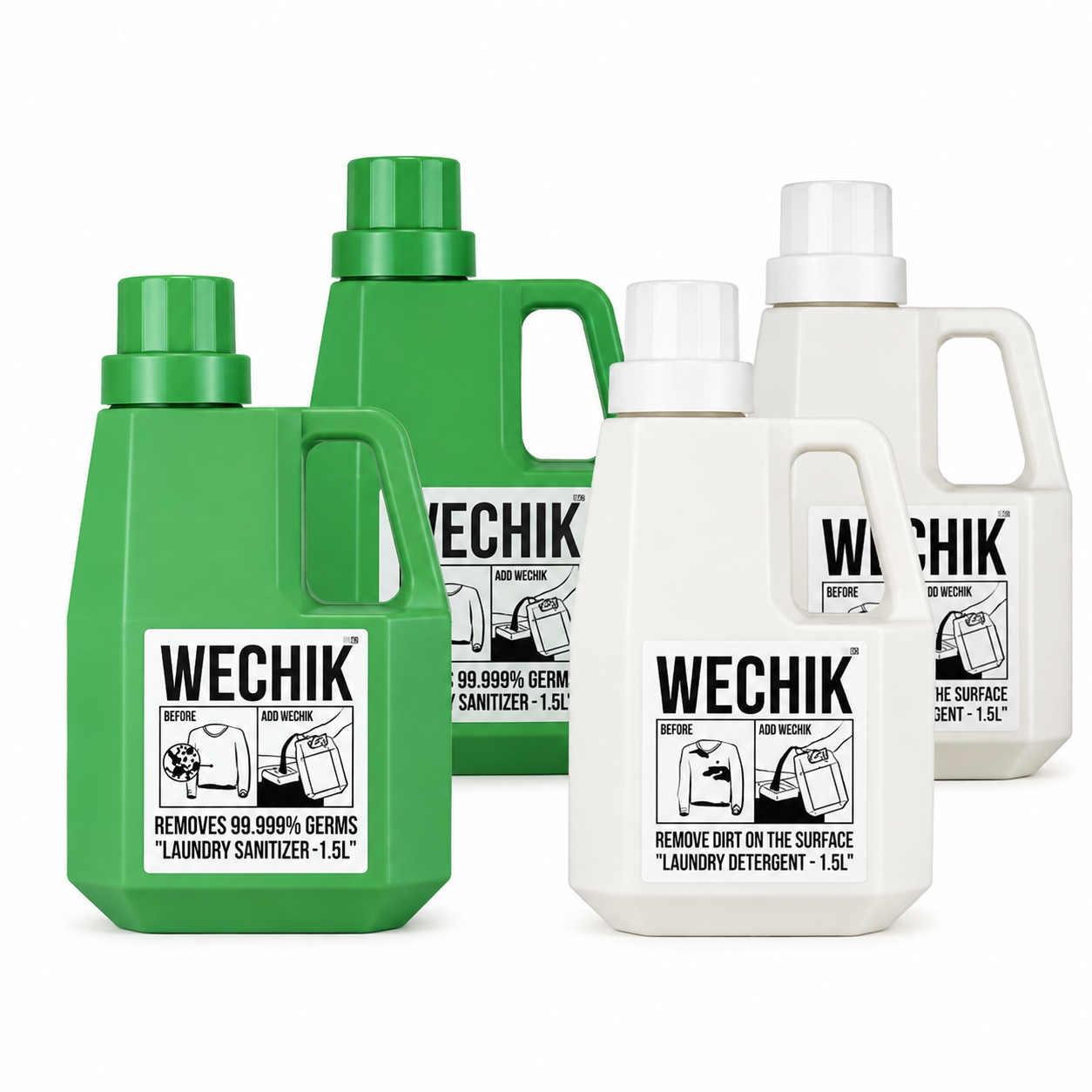 [오늘출발] 위칙 소독 섬유유연제 1.5L 2개 + 액체세제 1.5L 2개