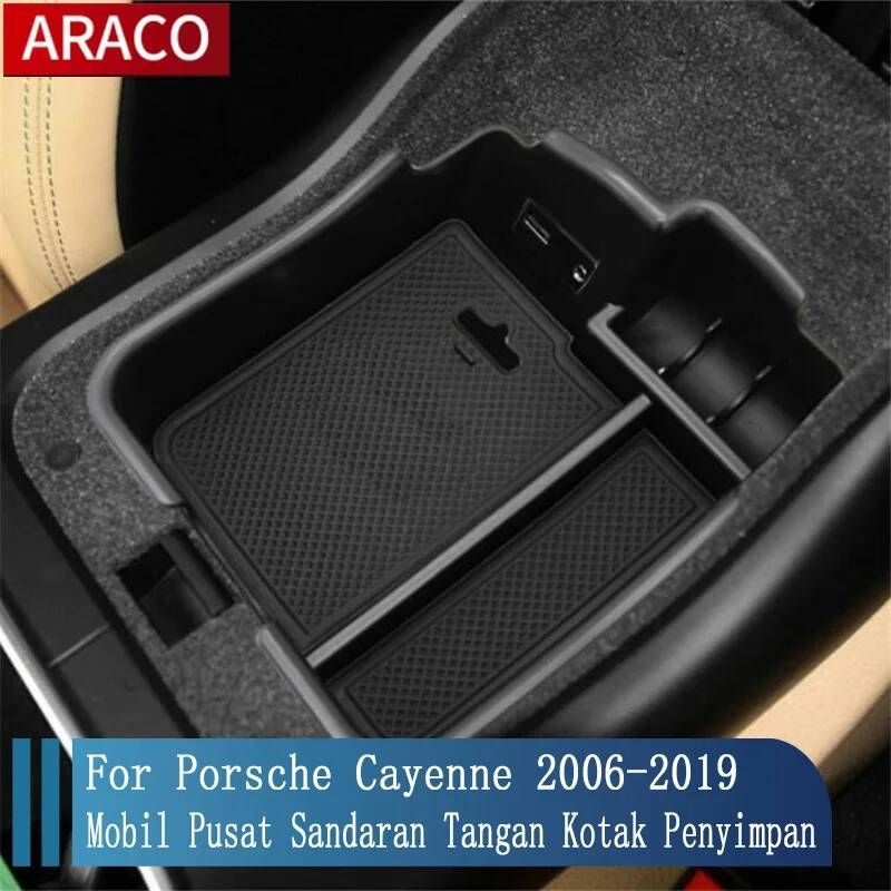 [해외] 차량용 사이드 포켓 자동차 수납함 For Porsche Cayenne 2006-Konsol Lengan Sisanya Sarung Tangan Tray Pemegang 1PC Mobil Pusat Sandaran Kot