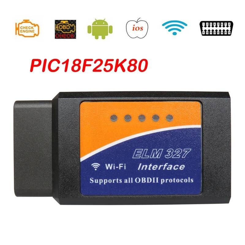 UnKnown [해외] 자동차 스캐너 차량 점검기 진단기 PIC18F25K80 OBD2 ELM327 V1.5 WIFI iOS 자동 진단 Elm 327 V 1.5 Wi fi ELM-327 OBD 2 도구
