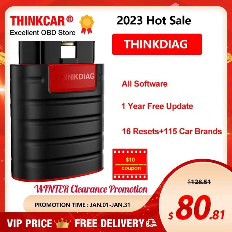 [해외] 자동차 스캐너 차량 점검기 진단기 Thinkcar-Thinkdiag 오래된 버전 모든 시스템 소프트웨어 무료 1 년 진단 도구 블루