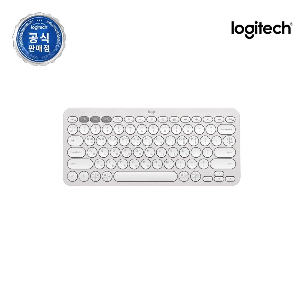 [수신기 미포함] 로지텍코리아 Pebble K380s 블루투스 무선 키보드 도브 화이트, 팬터그래프(Pantograph)