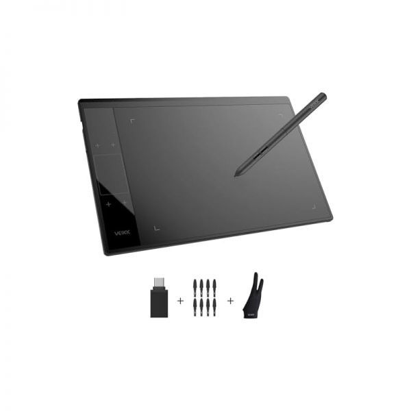 [해외] VEIKK A30 V2 드로잉 태블릿 10x6인치 그래픽 8192단계 필압 감지 배터리 펜 터치패드 4개의 단축키 컴퓨터용 패드 Mac Wi