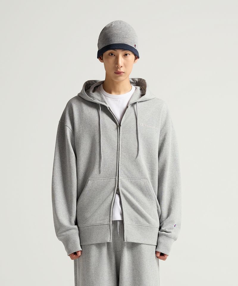 CHAMPION 스몰 로고 루즈핏 후드 집업 Grey CHPU252KBHZ017GR 288871